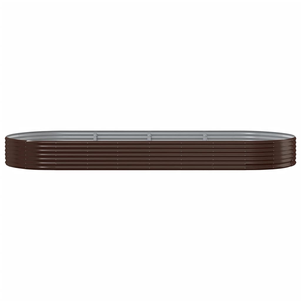 Garden Raised Bed Galvanised Steel 373x140x36 cm Brown