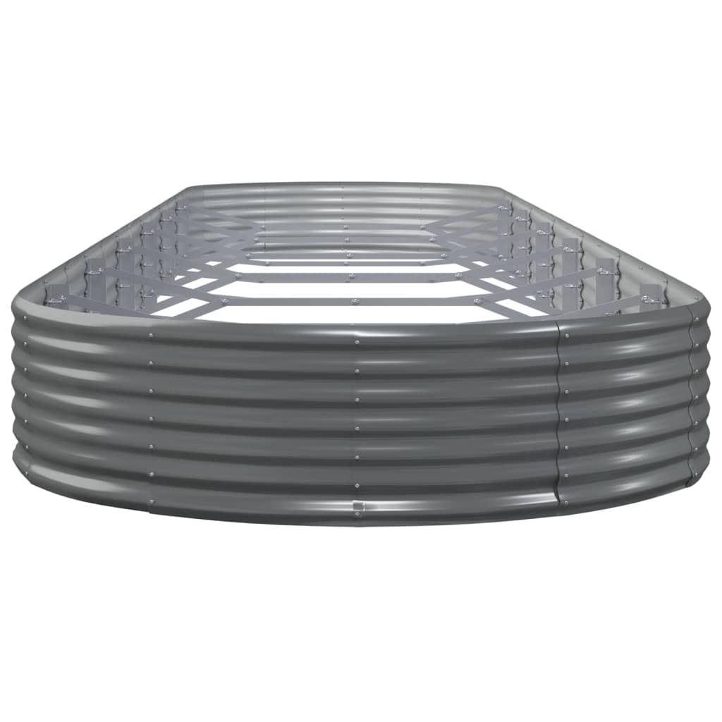 Garden Raised Bed Galvanised Steel 600x140x36 cm Grey