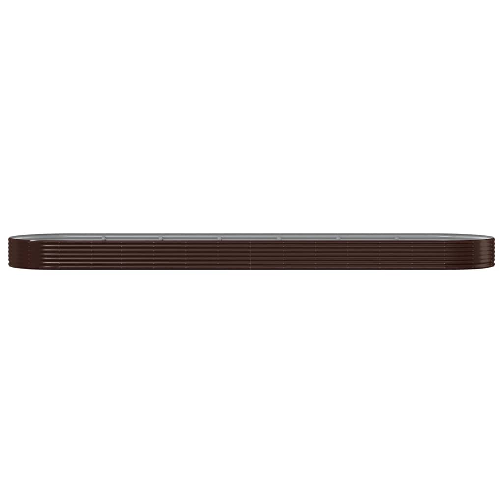 Garden Raised Bed Galvanised Steel 600x140x36 cm Brown