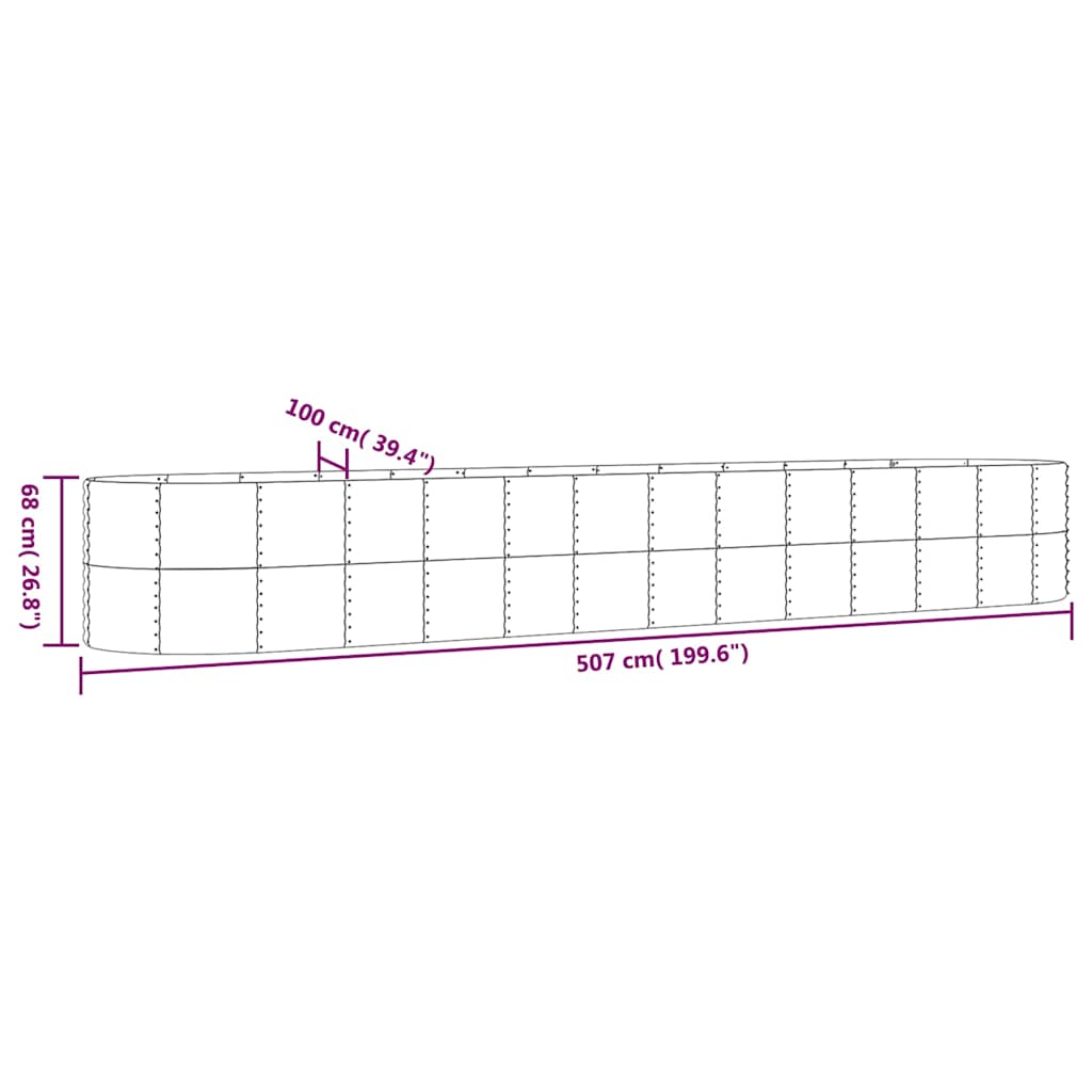 Garden Raised Bed | Grey | Powder-coated steel | Large | Durable