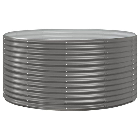 Garden Raised Bed Grey 140x140x68 cm Galvanised Steel