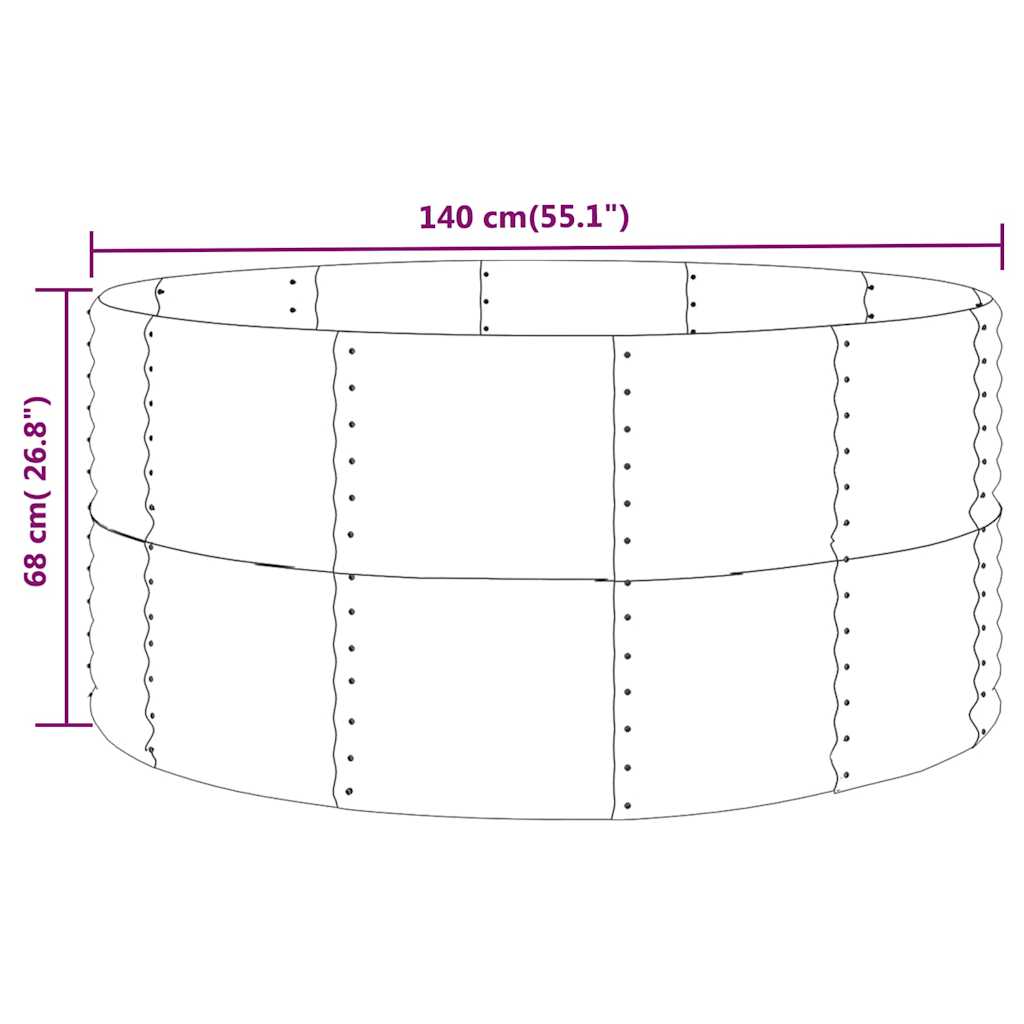 Garden Raised Bed | Anthracite | Powder-coated steel | 140 cm diameter