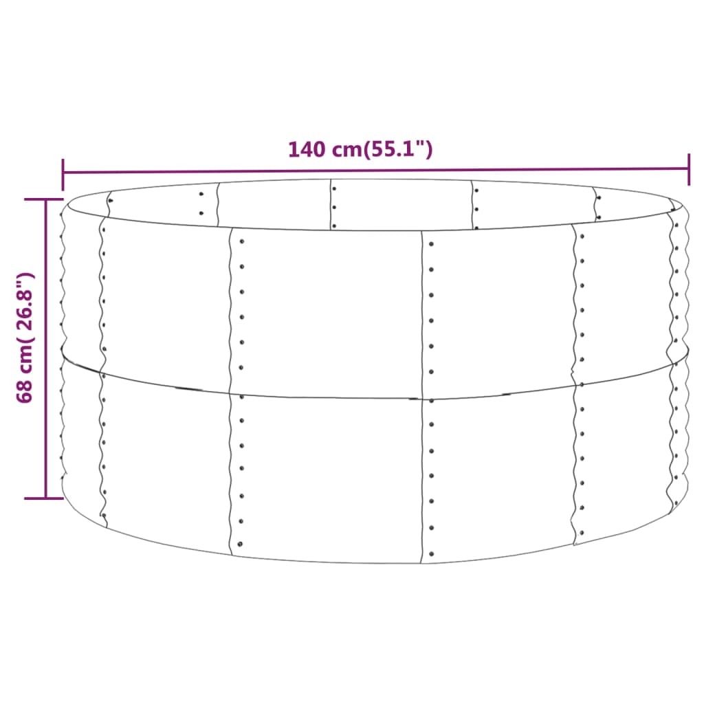 Garden Raised Bed | Silver | Powder-coated steel | Large | Durable