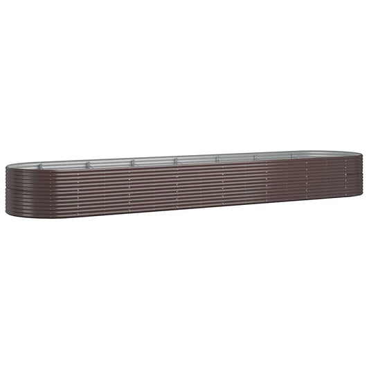 Garden Raised Bed Powder-coated Steel 584x140x68 cm Brown