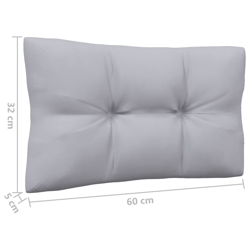 2-Seater Patio Sofa with Gray Cushions Solid Pinewood