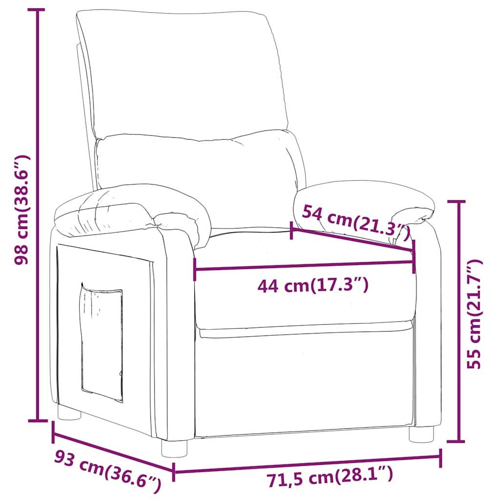 Recliner Chair Taupe Fabric