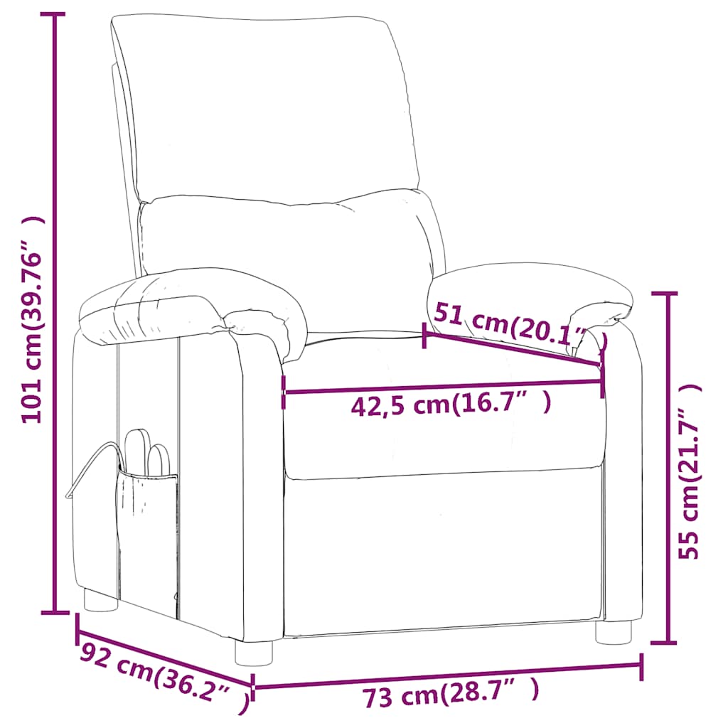 Massage Chair Wine Red Fabric