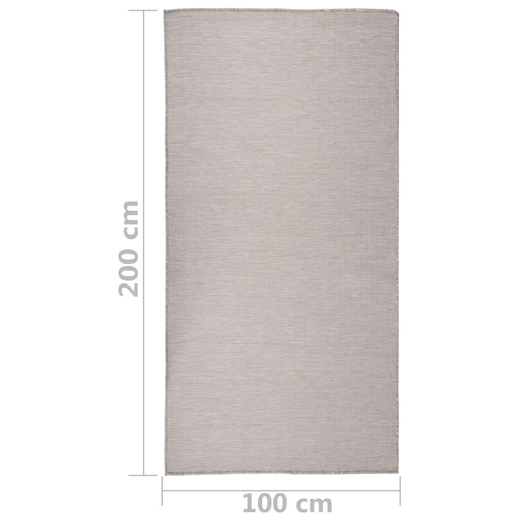 Outdoor Flatweave Rug 100x200 cm Light Grey