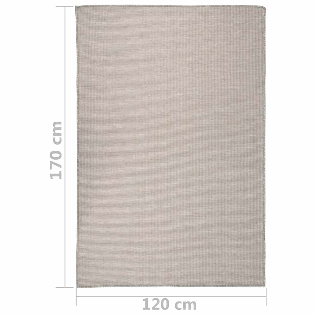 Outdoor Flatweave Rug 120x170 cm Light Grey