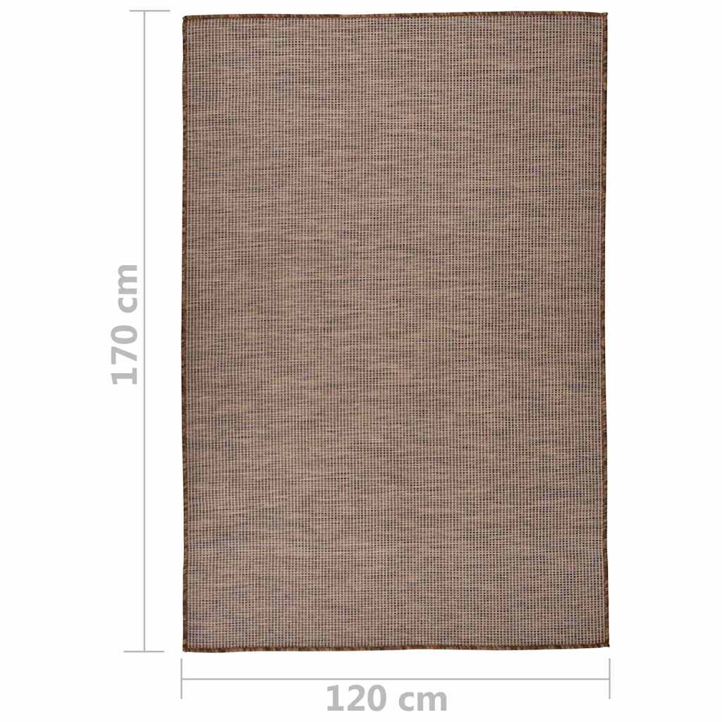 Outdoor Flatweave Rug 120x170 cm Brown