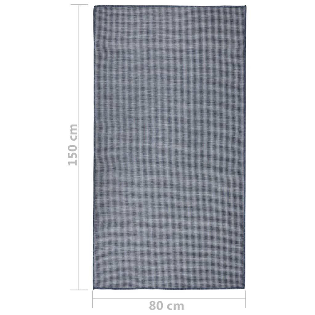 Outdoor Flatweave Rug 80x150 cm Blue