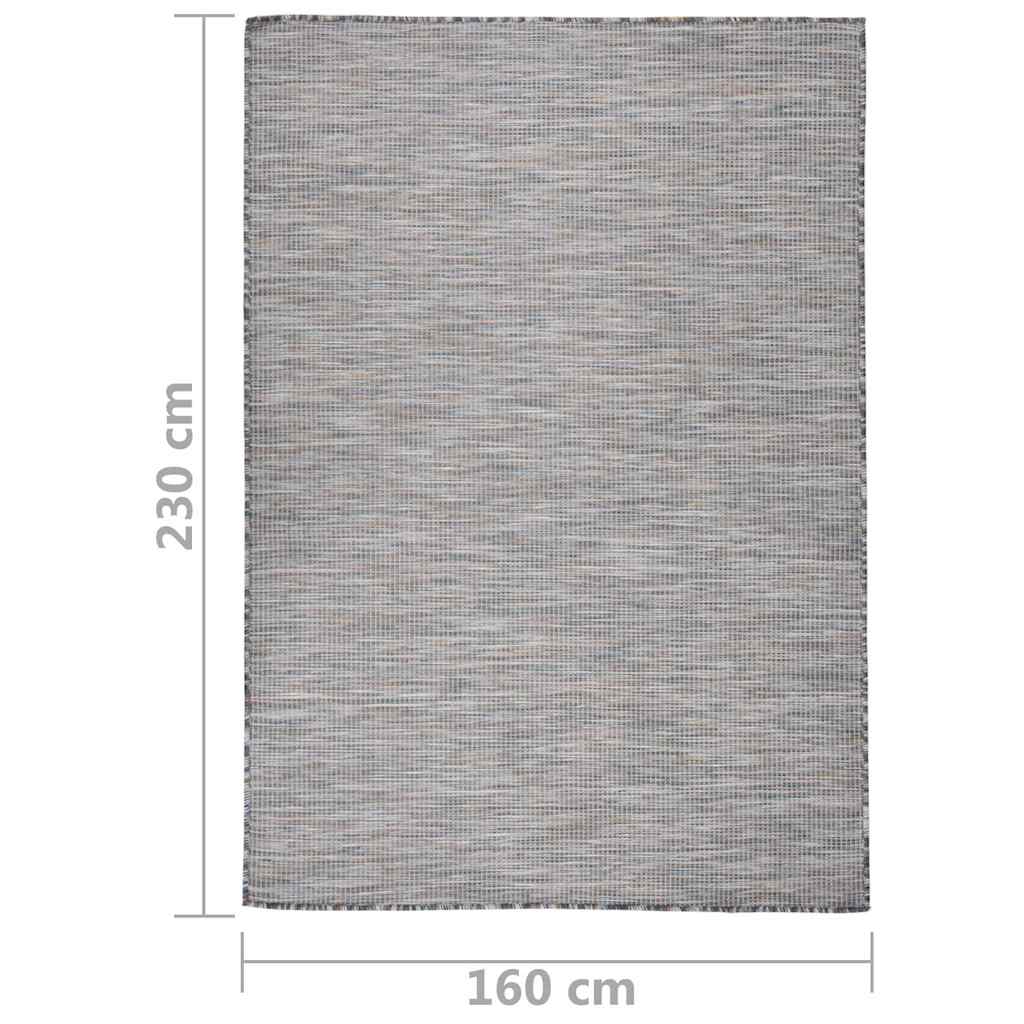 Outdoor Flatweave Rug 160x230 cm Brown and Blue