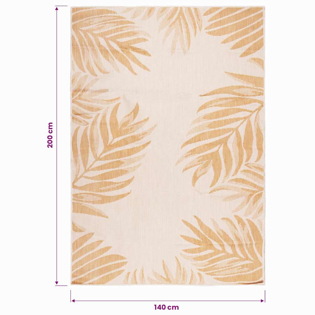 Outdoor Flatweave Rug 140x200 cm Leaf Pattern