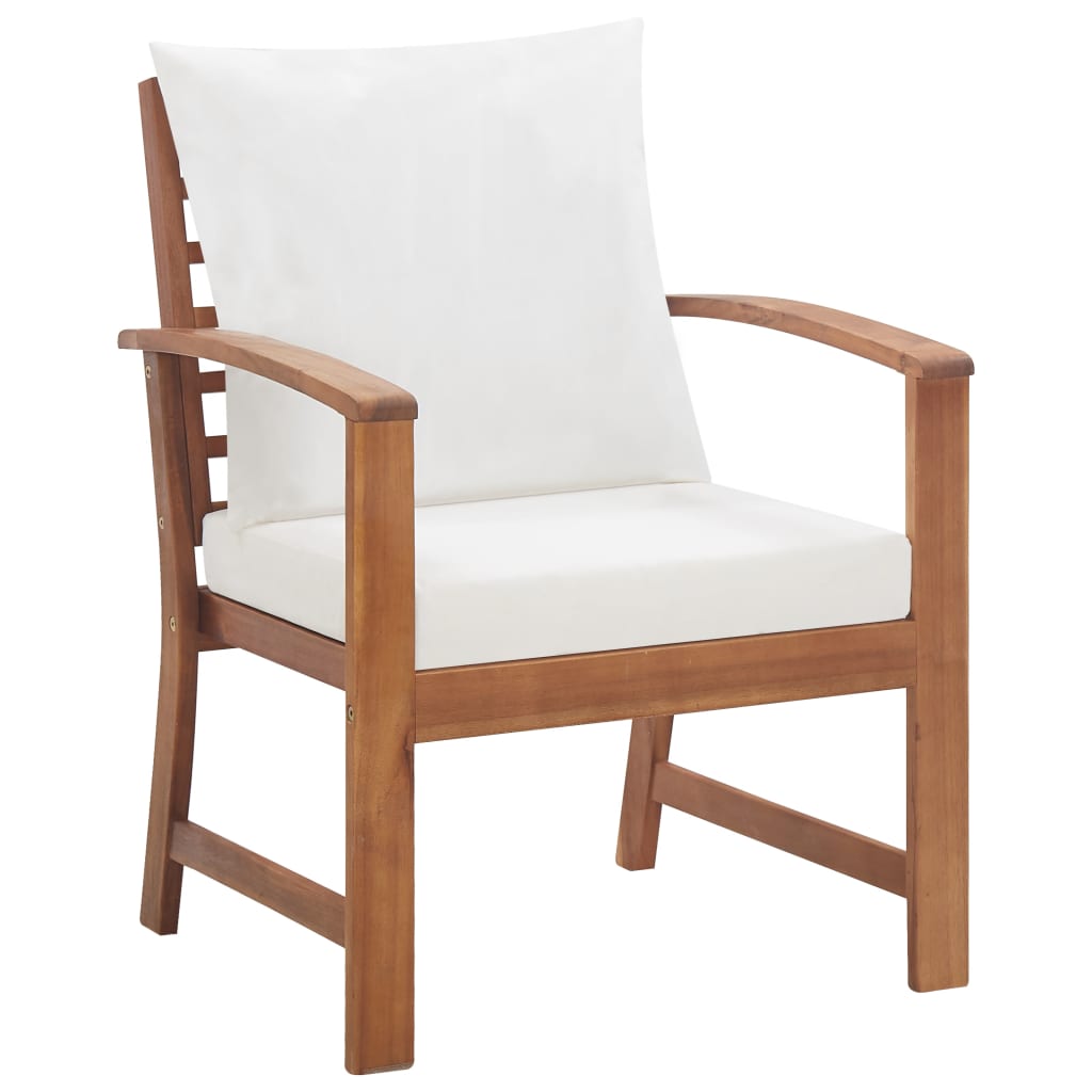 4 Piece Garden Lounge Set with Cushions Solid Wood Acacia