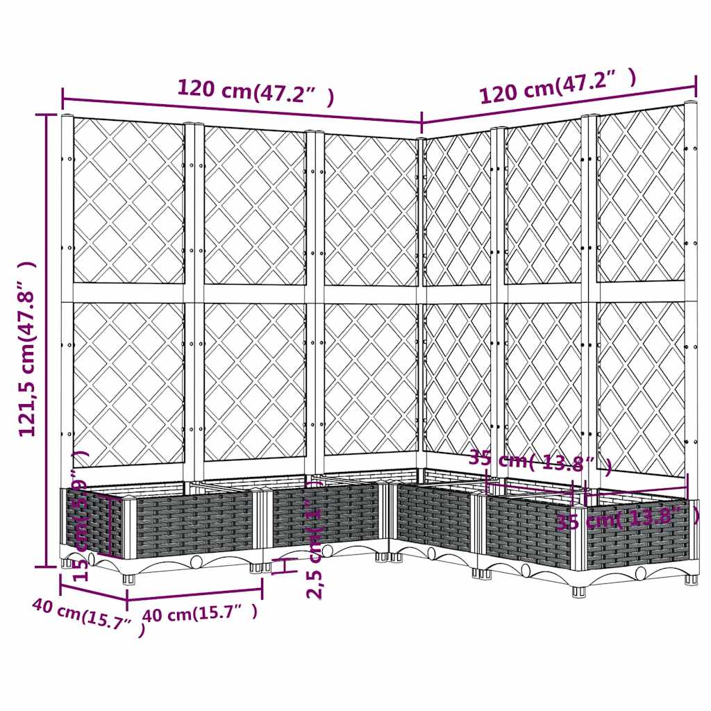 Garden Blue Grey 120 x 120 x 121.5 cm