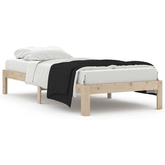 Bed Frame | Natural Wood | Solid Pine Wood | 90x200 cm | Durable