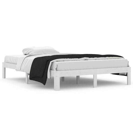 Bed Frame | White | Solid pine wood | 140x200 cm | Durable | Bed Frame