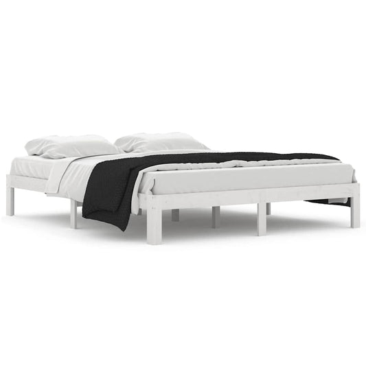 Bed Frame | White | Solid Pine Wood | Double | Bed Frame | Rectangular