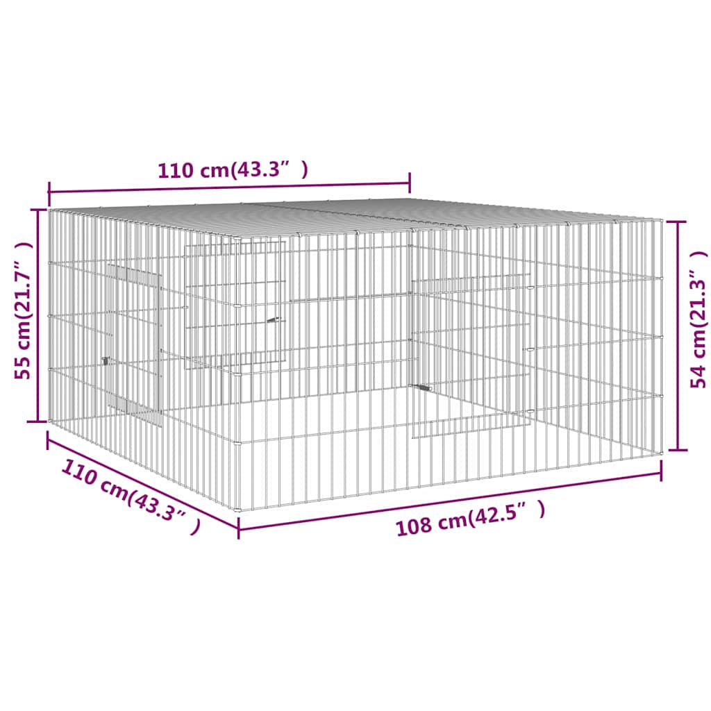 Rabbit Cage 110x110x55 cm Galvanised Iron