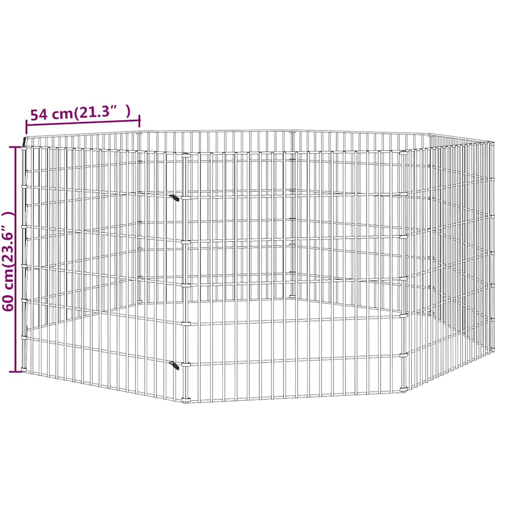 Free Range Animal Enclosure 8-Panel 54x60 cm Galvanised Iron