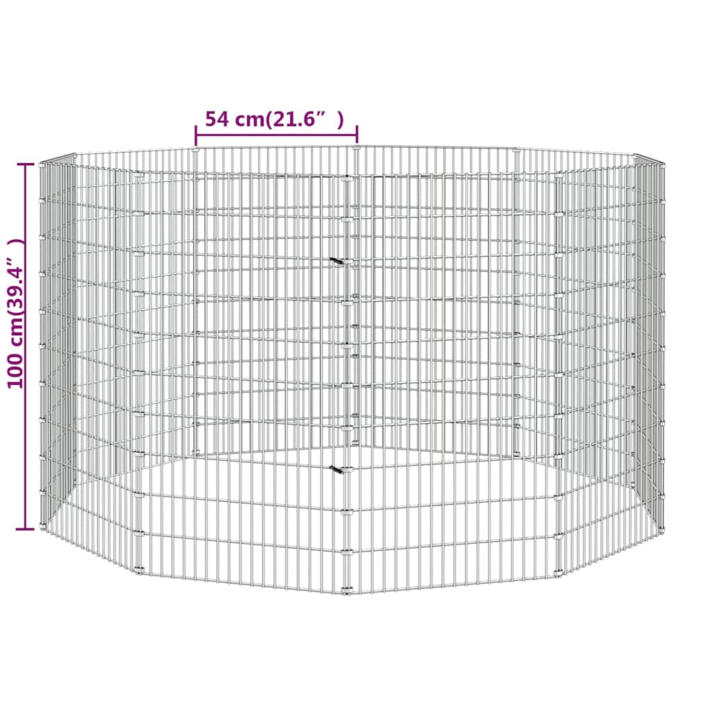 Free Range Animal Enclosure 10-Panel 54x100 cm Galvanised Iron