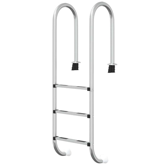 Pool Ladder | Silver | 304 Stainless Steel, Plastic | 54x38x158 cm