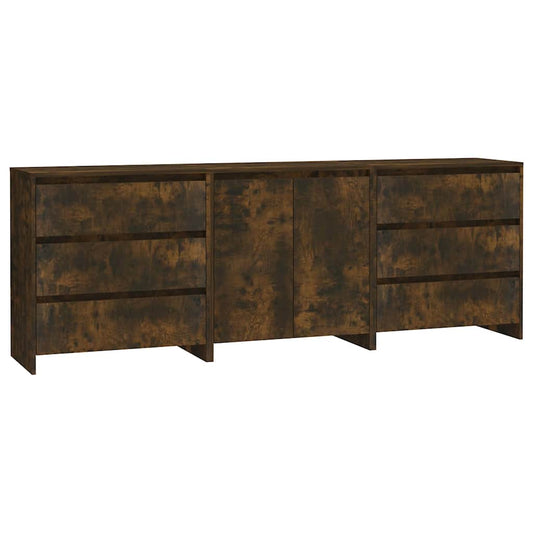 Sideboard | Set of 3 | Smoked Oak | Engineered Wood | Medium