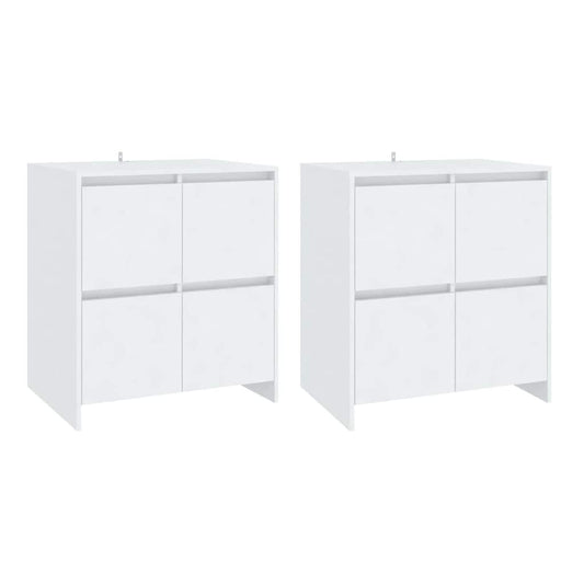 Sideboards 2 pcs White 70x41x75 cm Engineered Wood