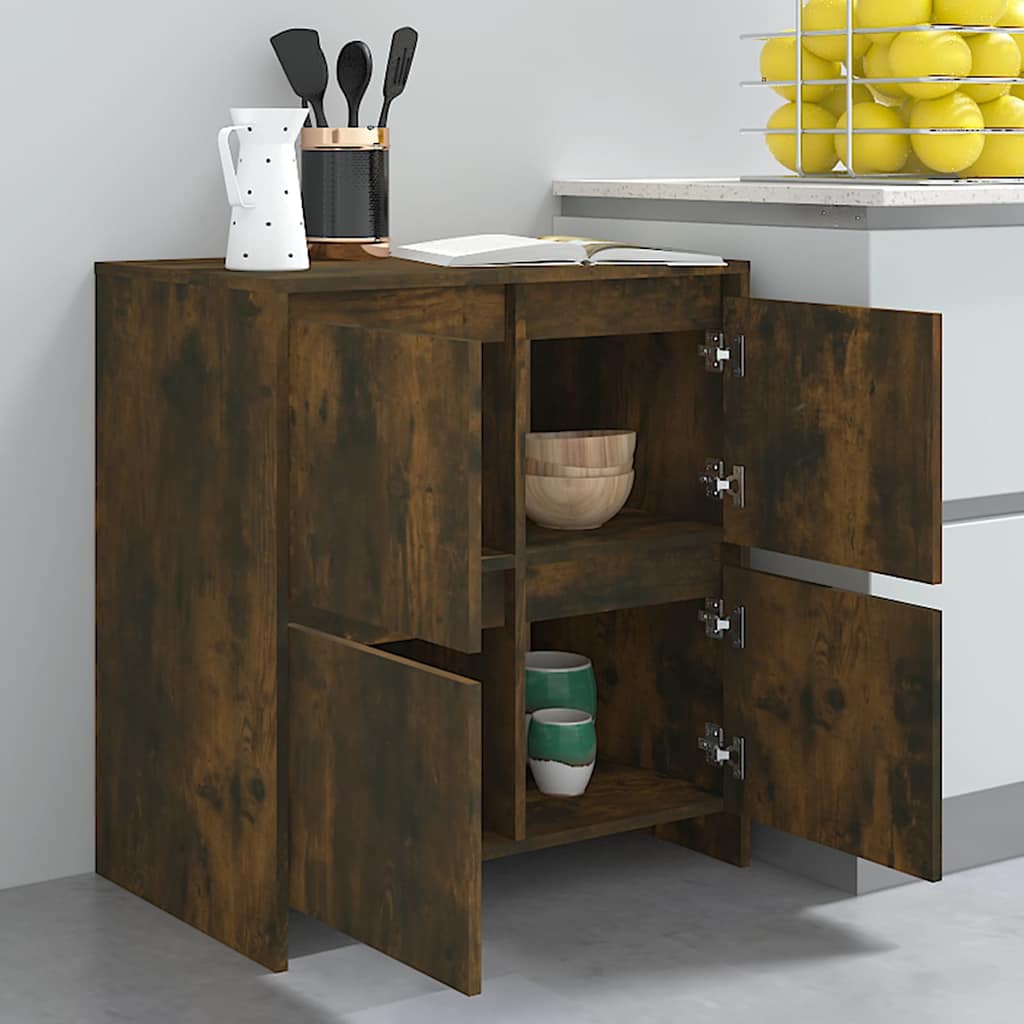 Sideboard | Smoked Oak | Engineered Wood | 70x41x75 cm | Sideboard