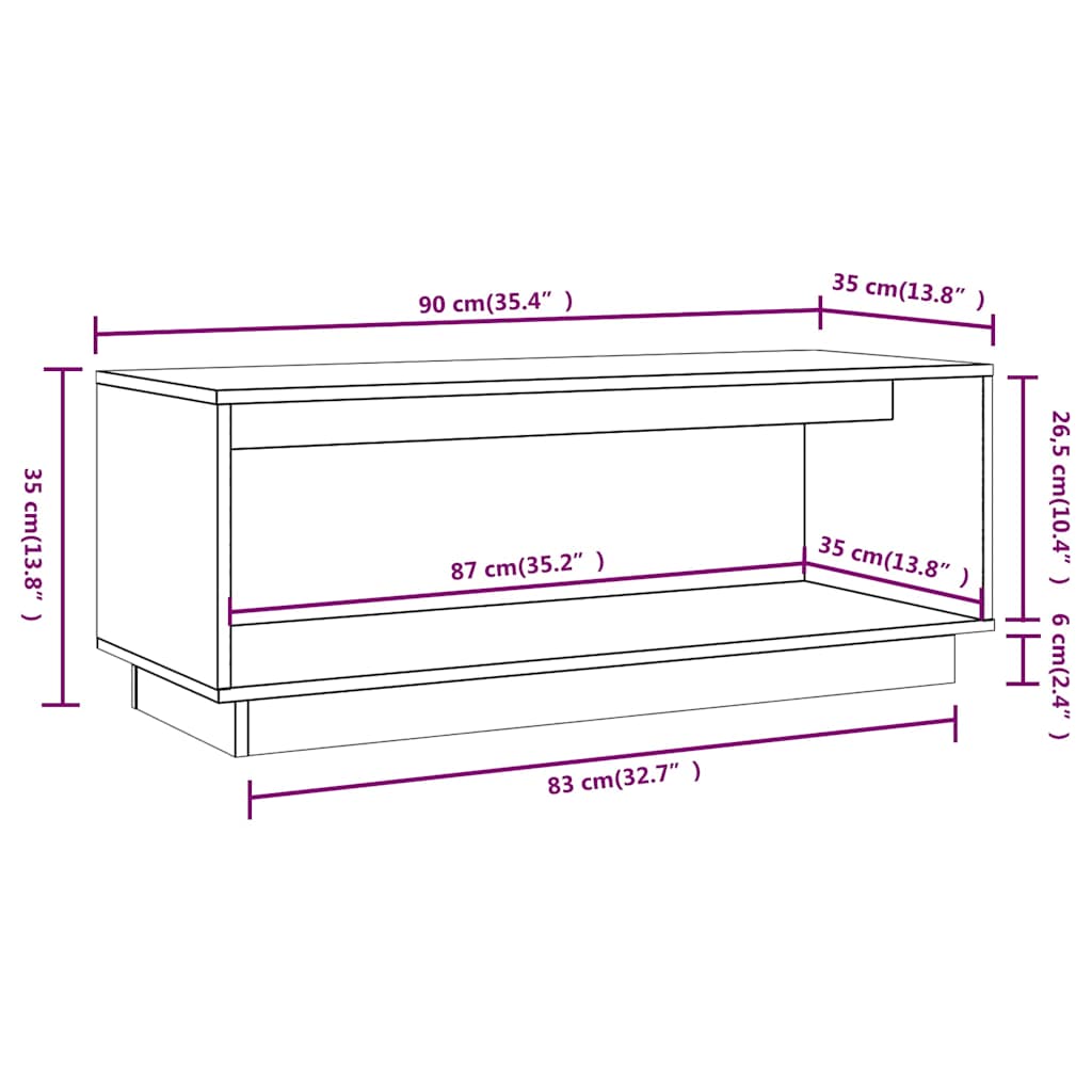 TV Cabinet | Grey | Solid Pine Wood | Medium | TV Cabinet | Rectangular