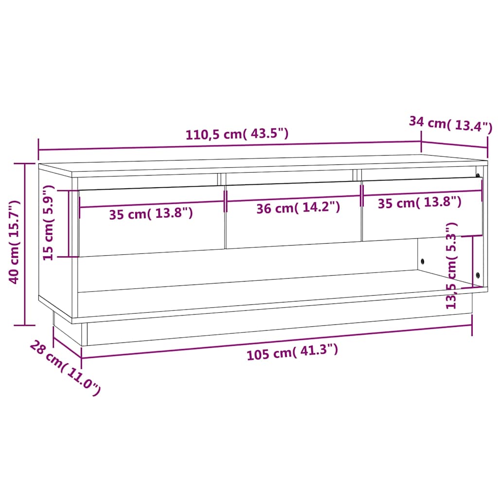 TV Stand | Honey brown | Solid pine wood | Medium | TV Stand