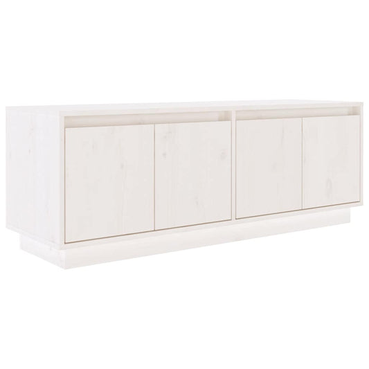 TV Cabinet White 110x34x40 cm Solid Wood Pine