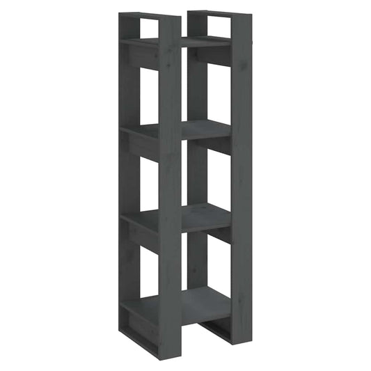 Book Cabinet | Grey | Solid pine wood | 125 cm high | Book Cabinet