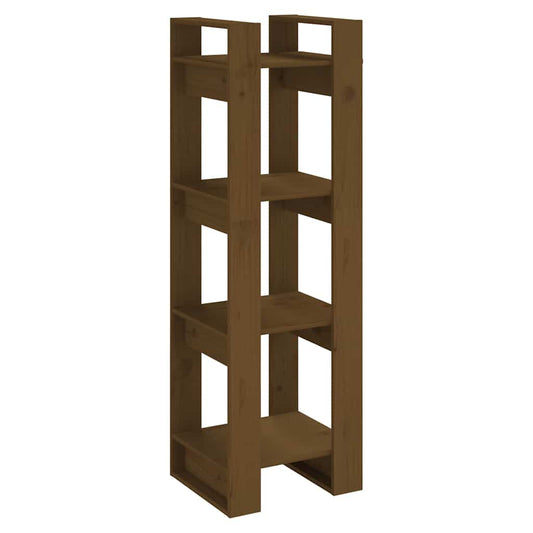 Book Cabinet | Honey brown | Solid pine wood | 125 cm height, 41 cm width