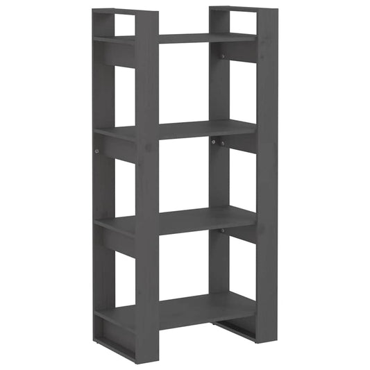 Book Cabinet | Grey | Solid pine wood | 60x35x125 cm | Book Cabinet
