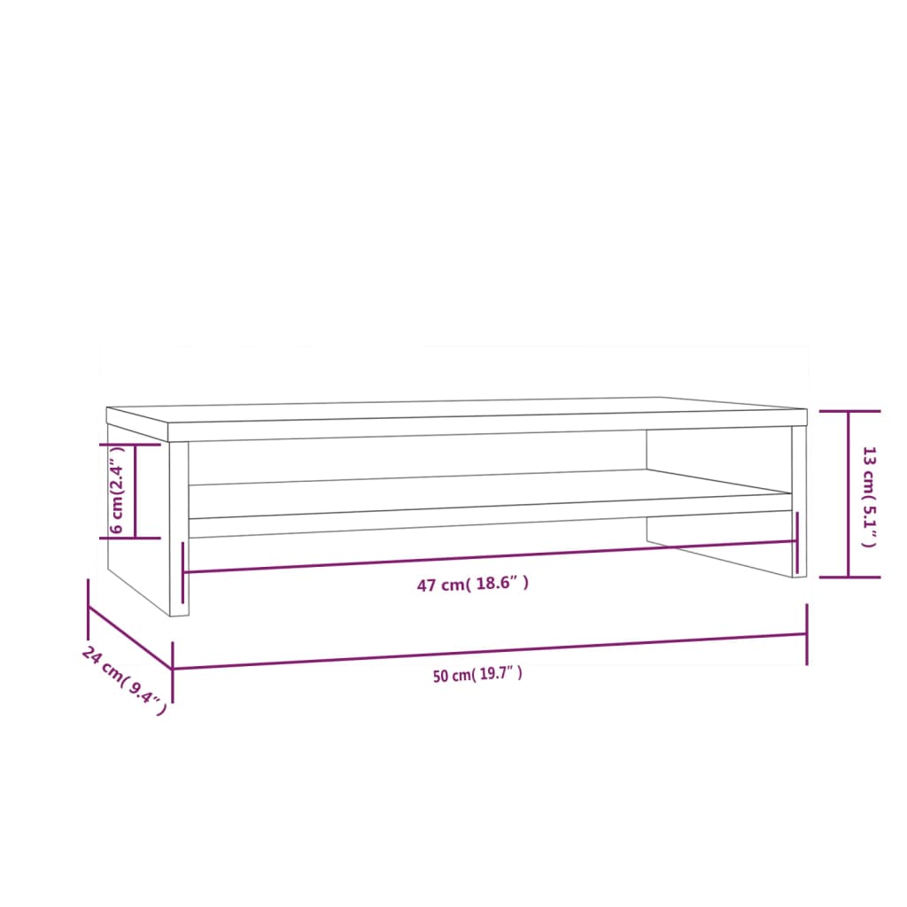 Monitor Stand | Natural Wood | Solid Pine Wood