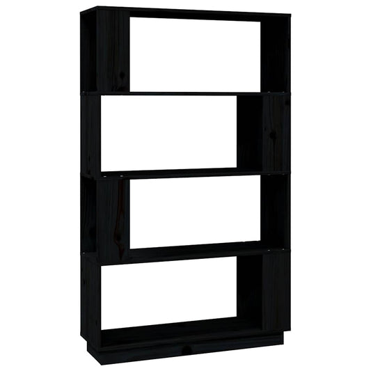 Book Cabinet/Room Divider Black 80x25x132 cm Solid Wood Pine