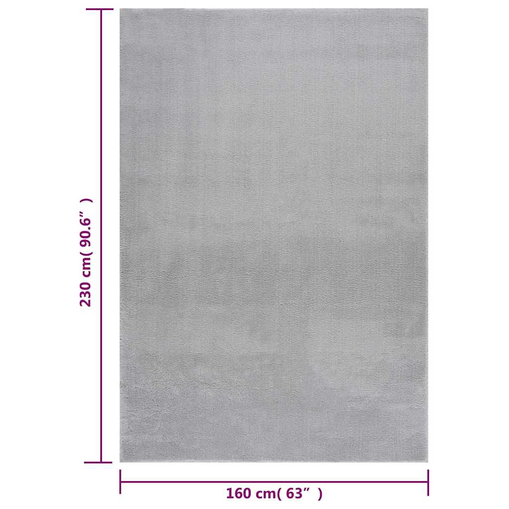 Rug | Grey | 100% Polyester | 160 x 230 cm | Rug | Rectangular | Modern