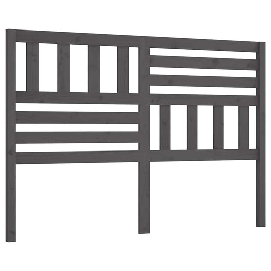Bed Headboard Grey 146x4x100 cm Solid Wood Pine