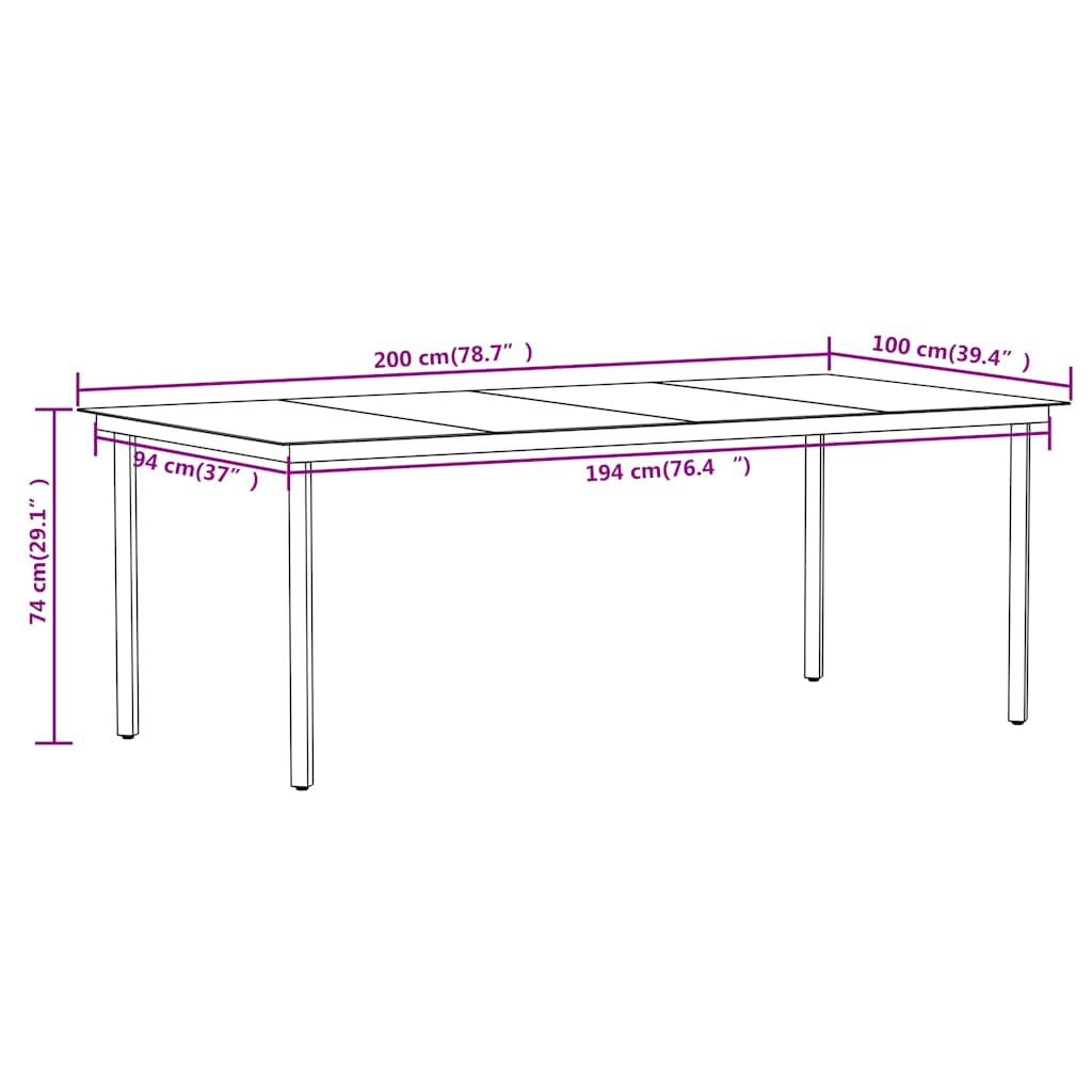 7 Piece Garden Dining Set Oak