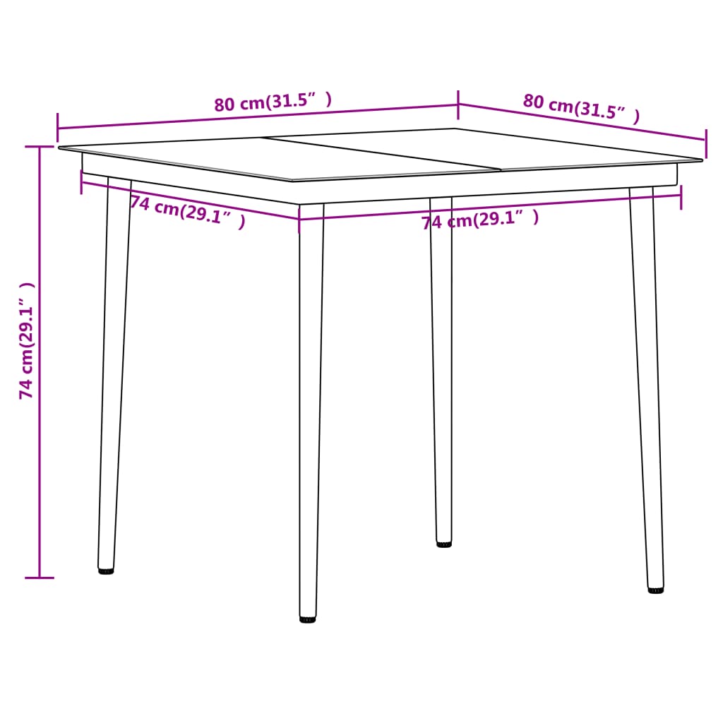 5 Piece Garden Dining Set Oak