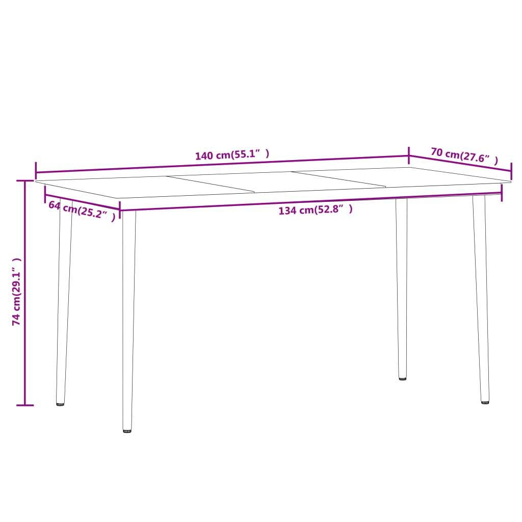 5 Piece Garden Dining Set Oak