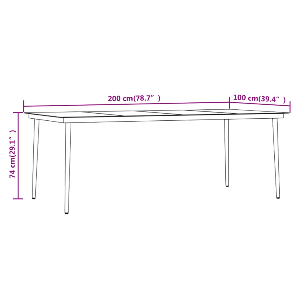 9 Piece Garden Dining Set Brown and Black