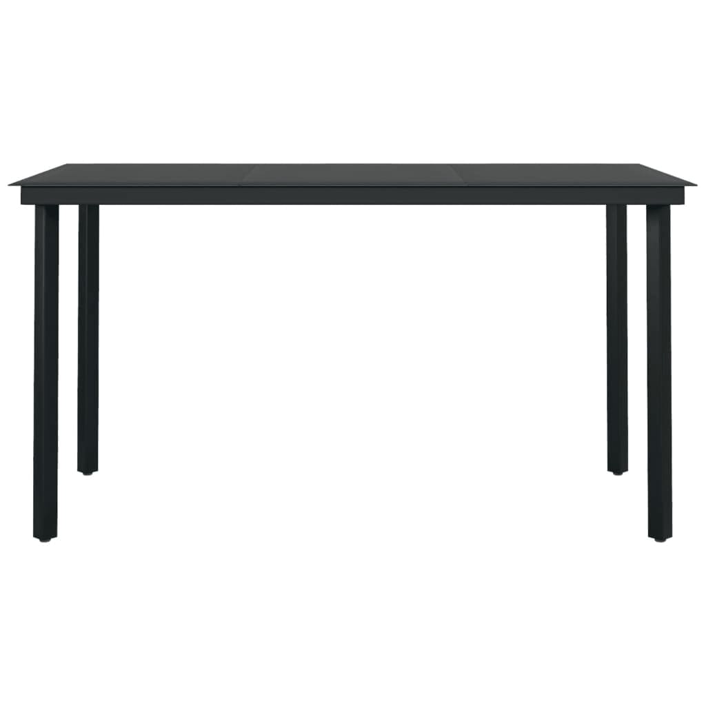 7 Piece Patio Dining Set with Cushions Black