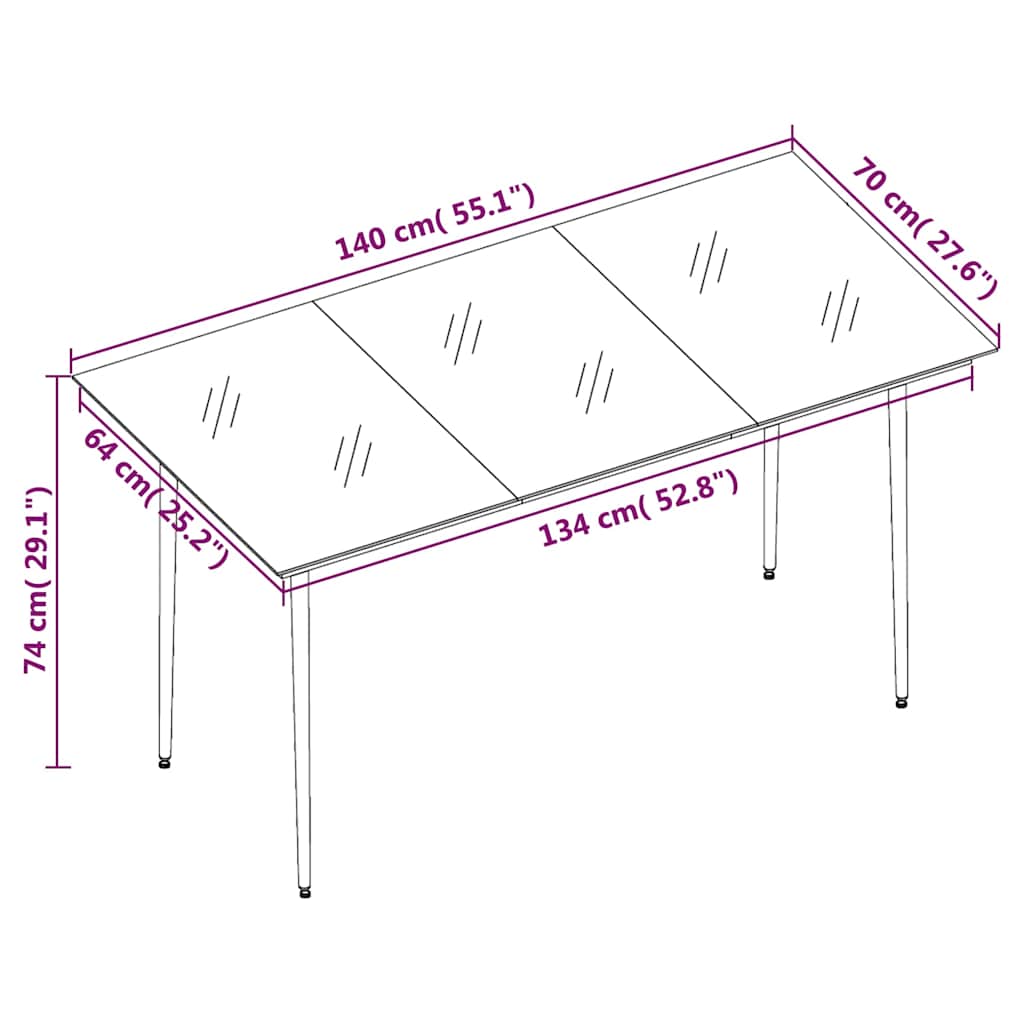 7 Piece Patio Dining Set Brown