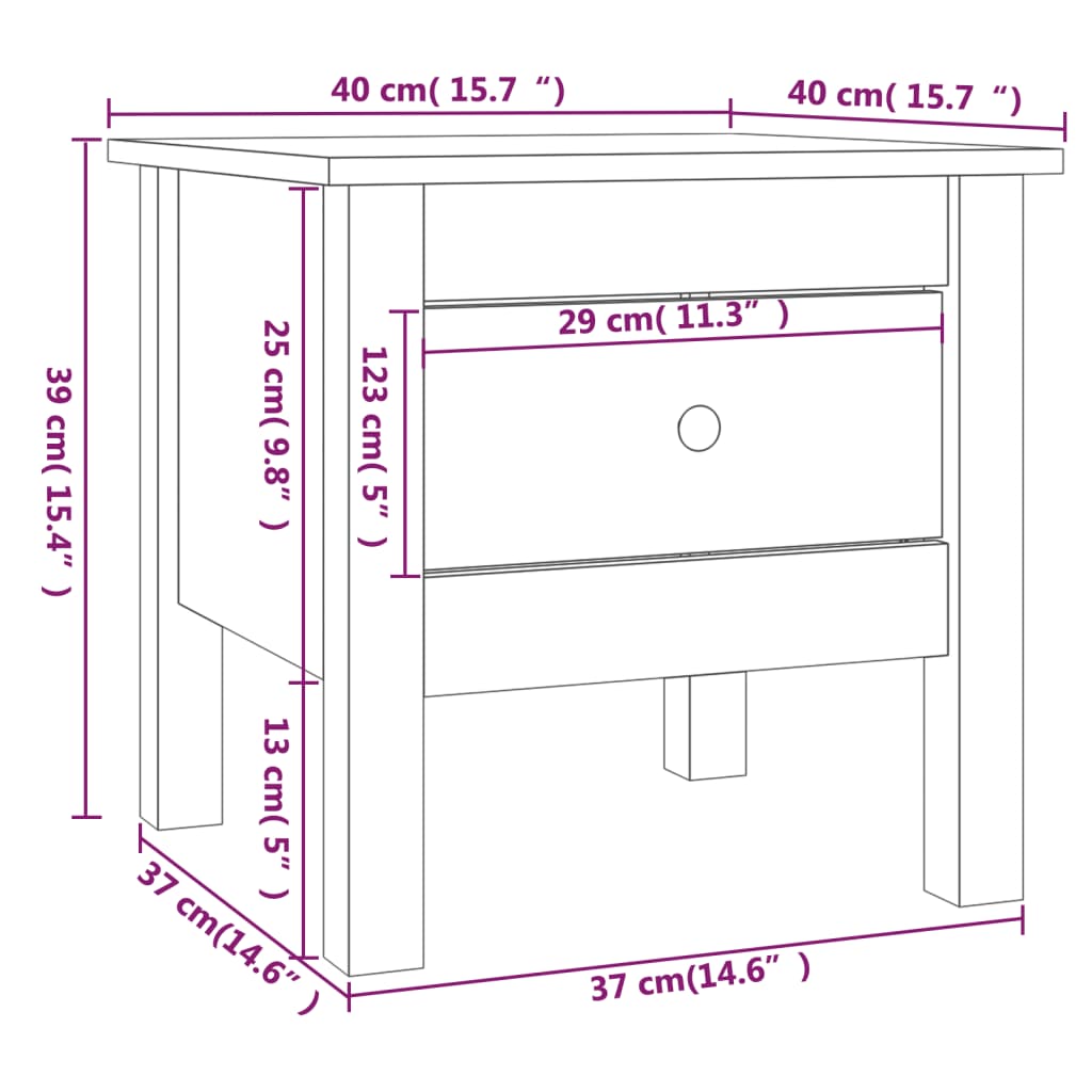 Side Table | White | Solid pine wood | Small | Side Table | Square