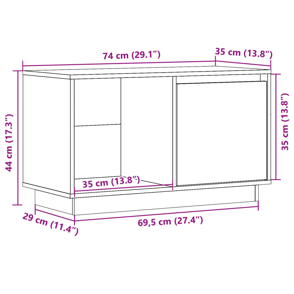 Tv Cabinet | Natural Wood | Solid Pine Wood | Tv Cabinet | Rectangular