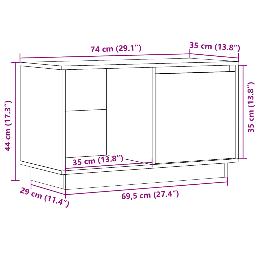 TV Cabinet | Honey brown | Solid pine wood | Medium | TV Cabinet