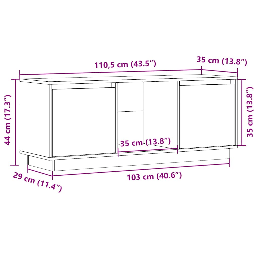 TV Cabinet | Honey brown | Solid pine wood | Medium | TV Cabinet