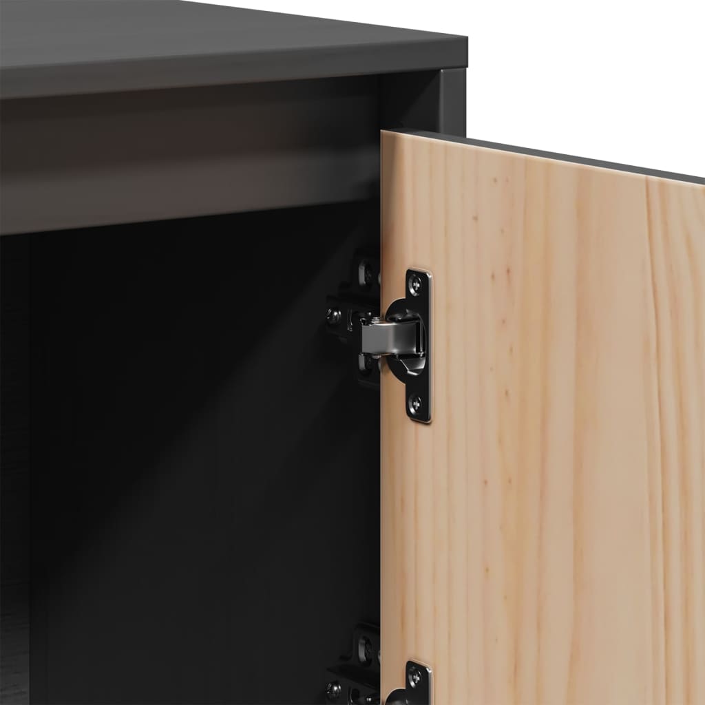 Highboard | Grey | Solid Pine Wood | Medium | Highboard Storage Cabinet